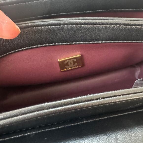 CHANEL Black Lambskin Mini Trendy CC Flap Top Handle Bag Matelasse Leather Gold - Picture 9 of 11